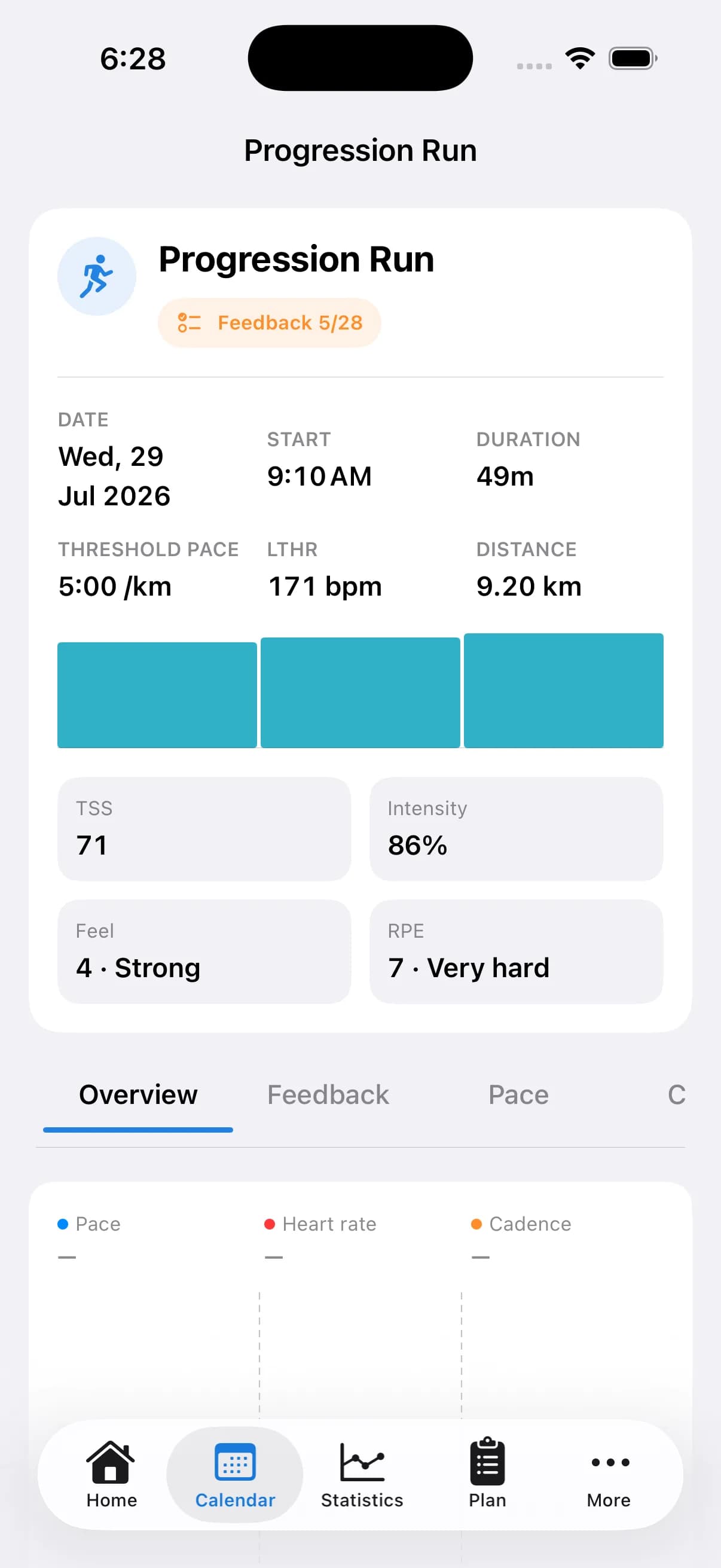 Hybrid Edge completed workout analysis