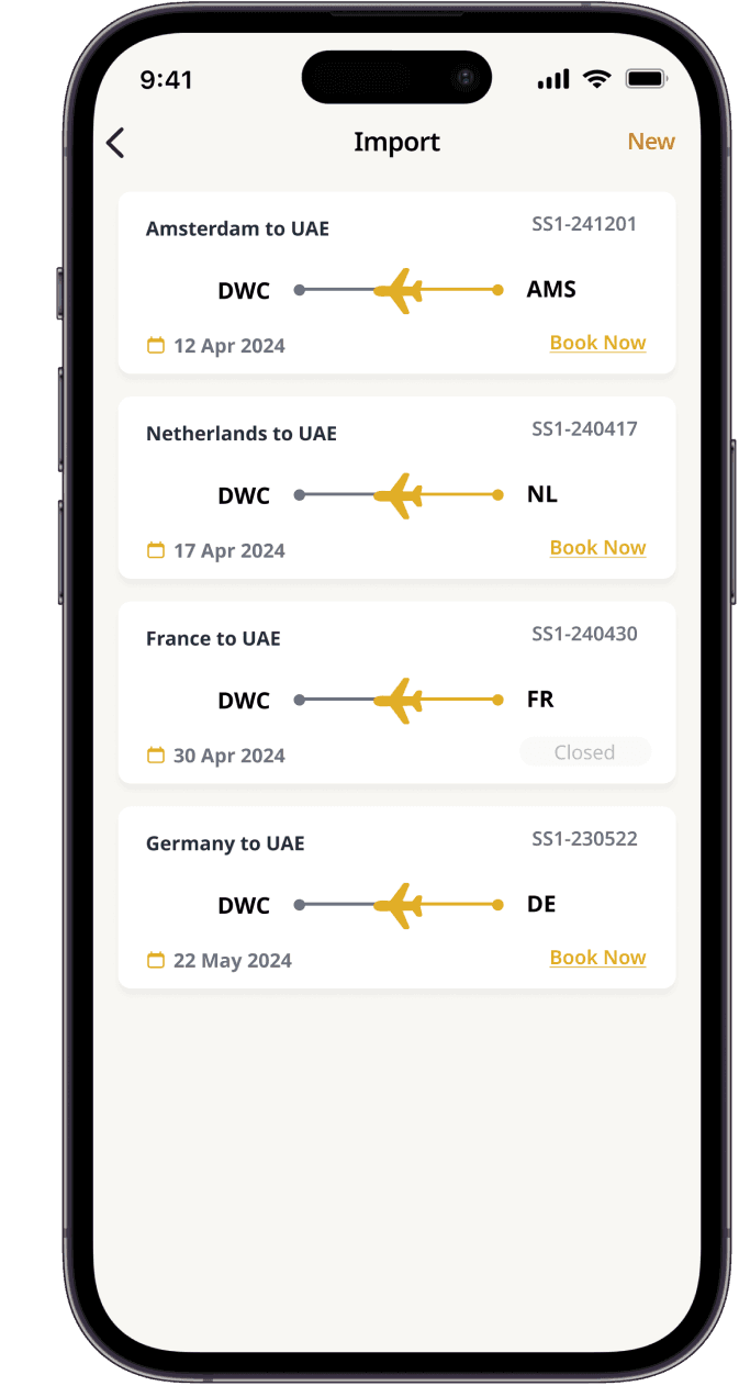 ProEquine shipping services screen